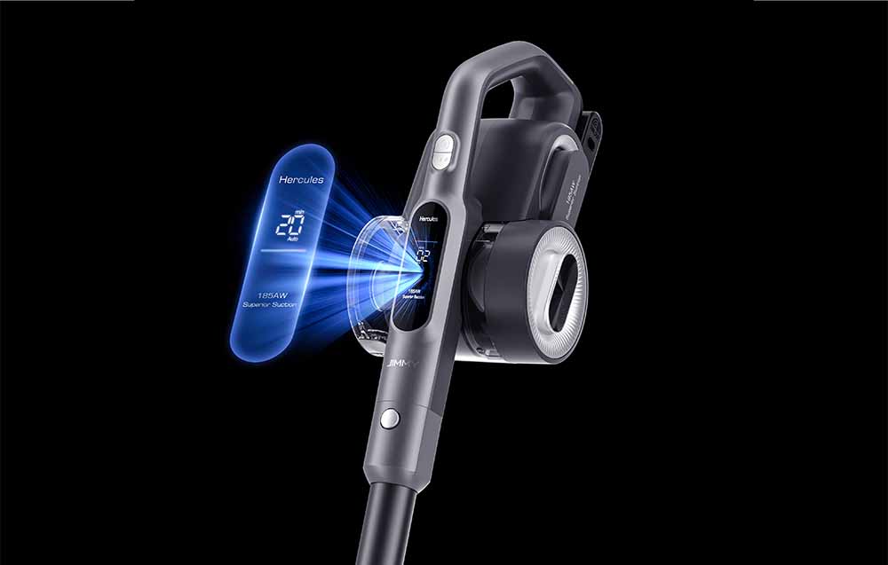 Вертикална прахосмукачка JIMMY H8 FLEX Cordless Vacuum Cleaner, Мощност 550W, 185 AW, Автономия 65 мин, Черен/Сив