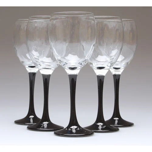 Сет чаши за червено вино LAV Venue, 340 мл, 6 бр, Черно столче