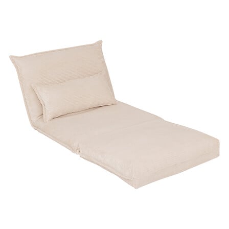 Разтегателен фотьойл atmosphera Elois, Кадифе, Слонова кост