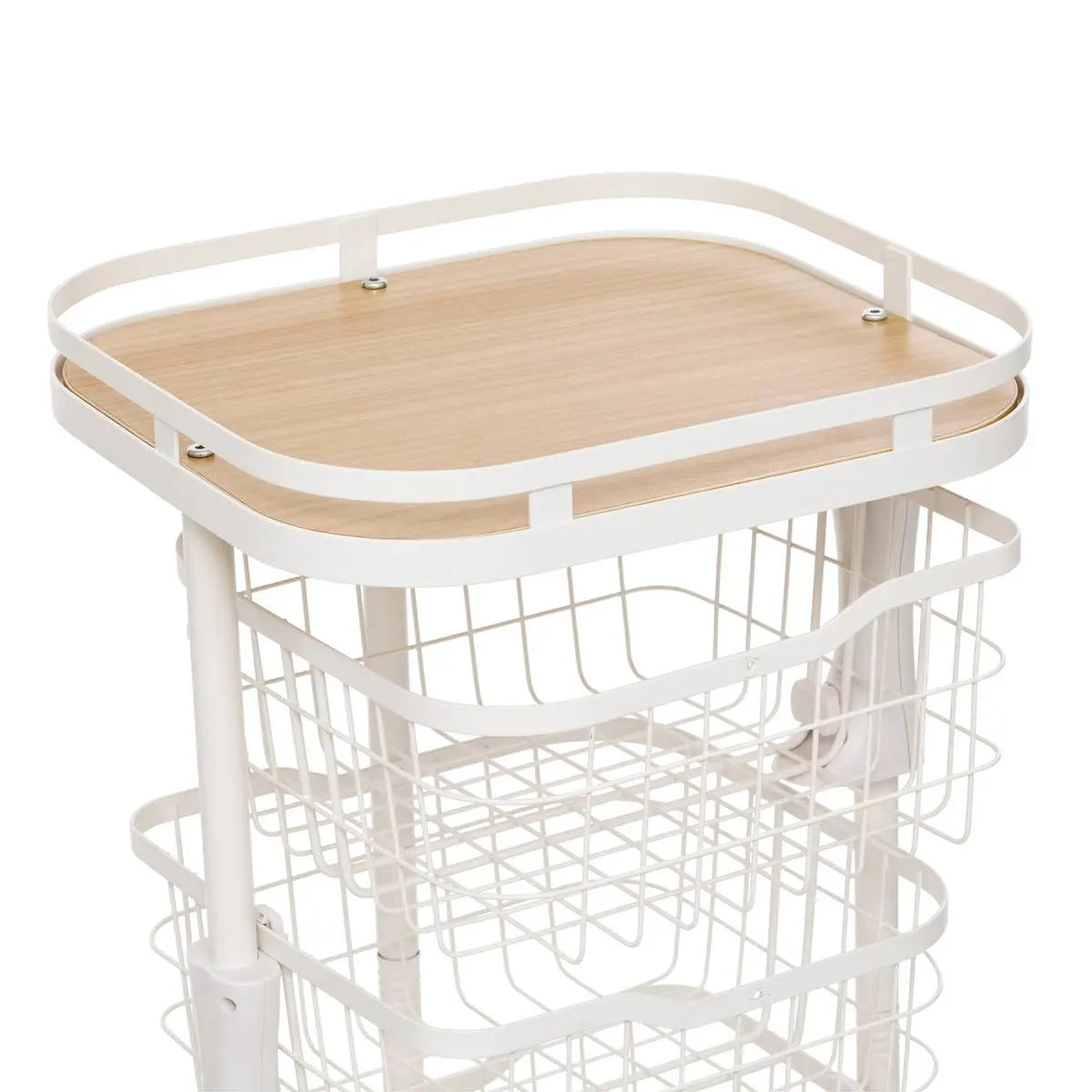 Кухненска количка 5five Balm, MDF и бял метал, 5 коша, 34.5x31x91 cm