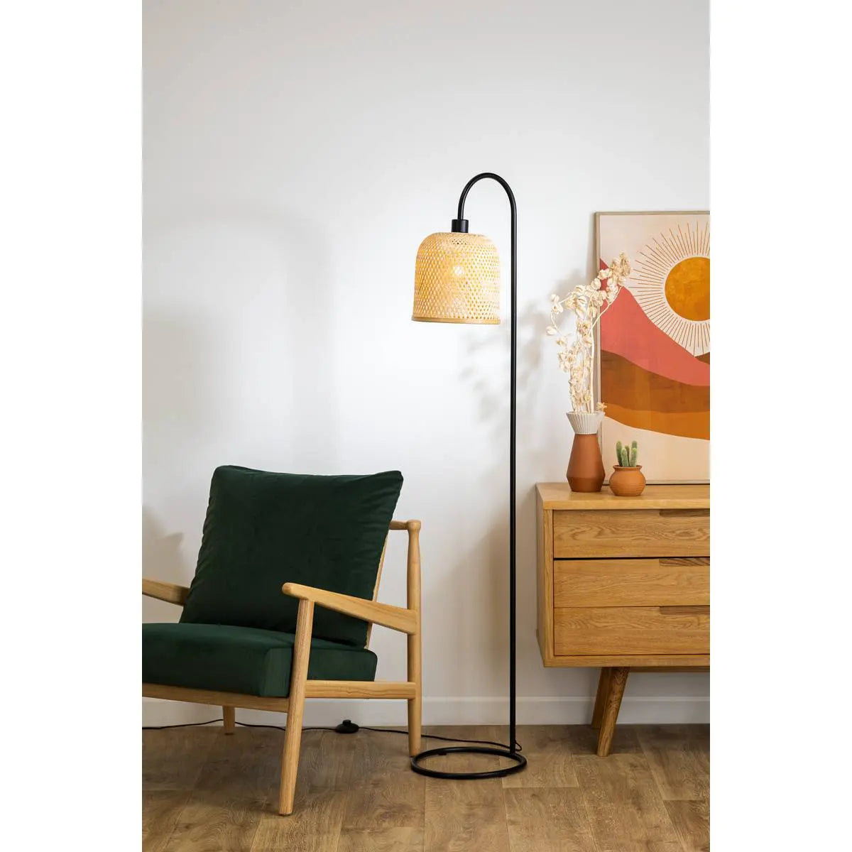 Лампион atmosphera Ali, Метал, Черен, 159 cm