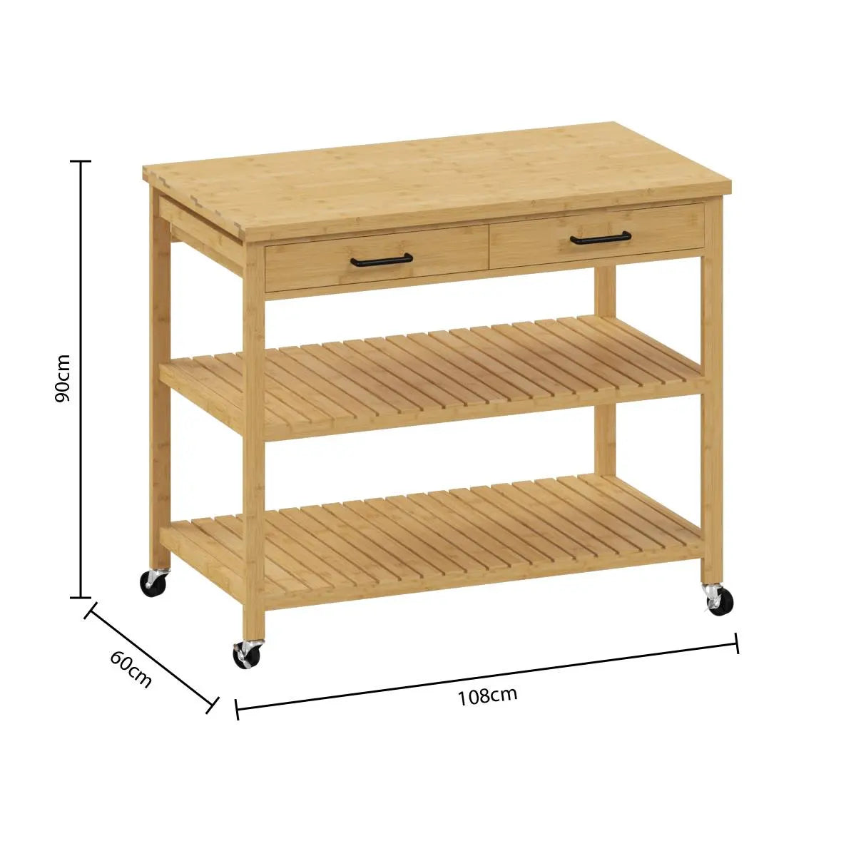 Кухненска количка 5five Linha, Бамбук, 4 нива, Kitchen Island