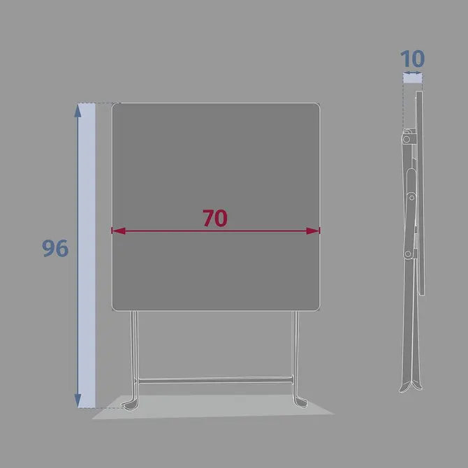 Градинска квадратна маса Hesperide Greensboro,70x70x71 cm