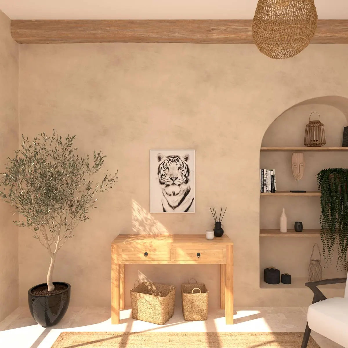 Картина с рамка atmosphera Tiger, Принт на платно 50x70 см