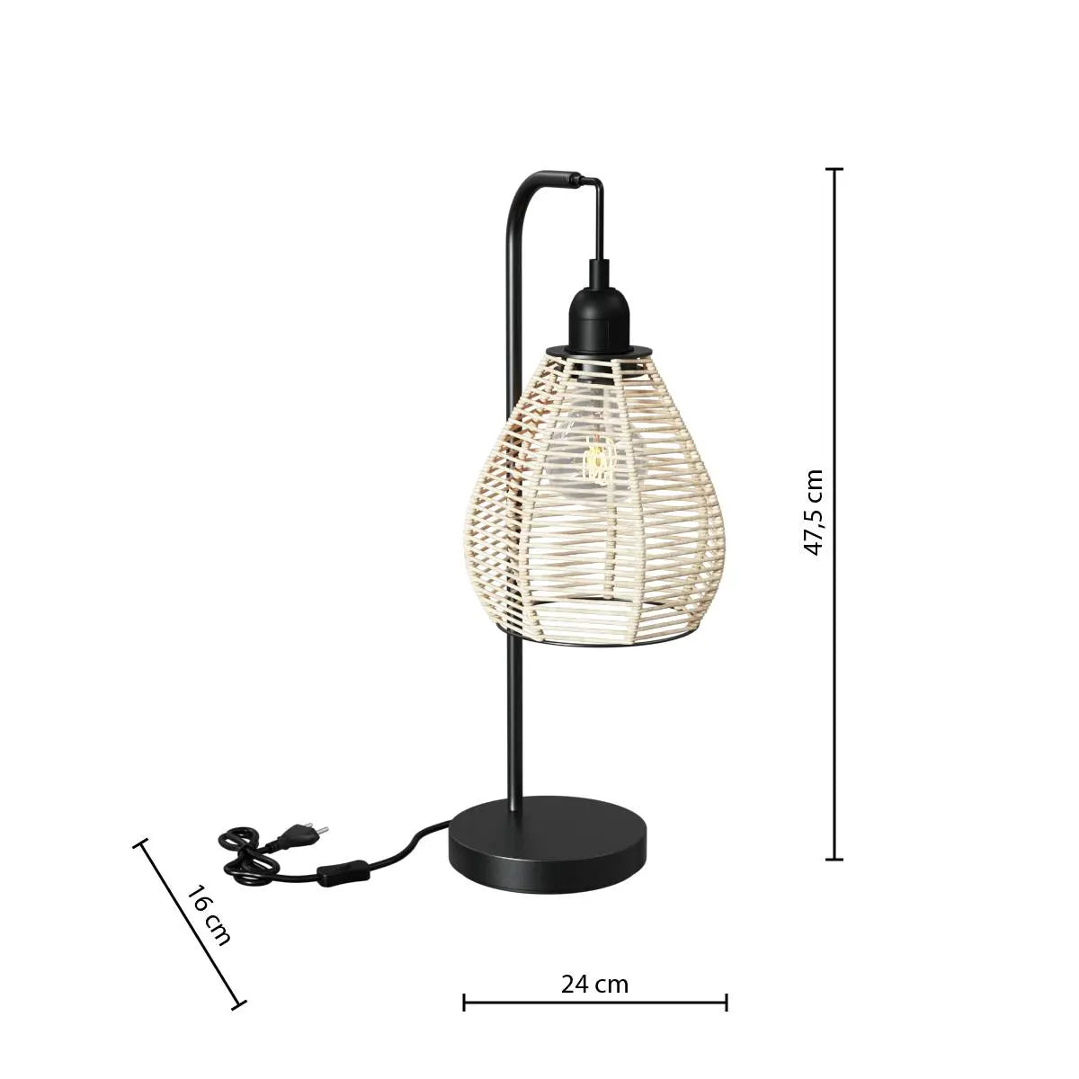 Настолна лампа atmosphera Délia, Арка, Височина 47.5 см, Естествен метал