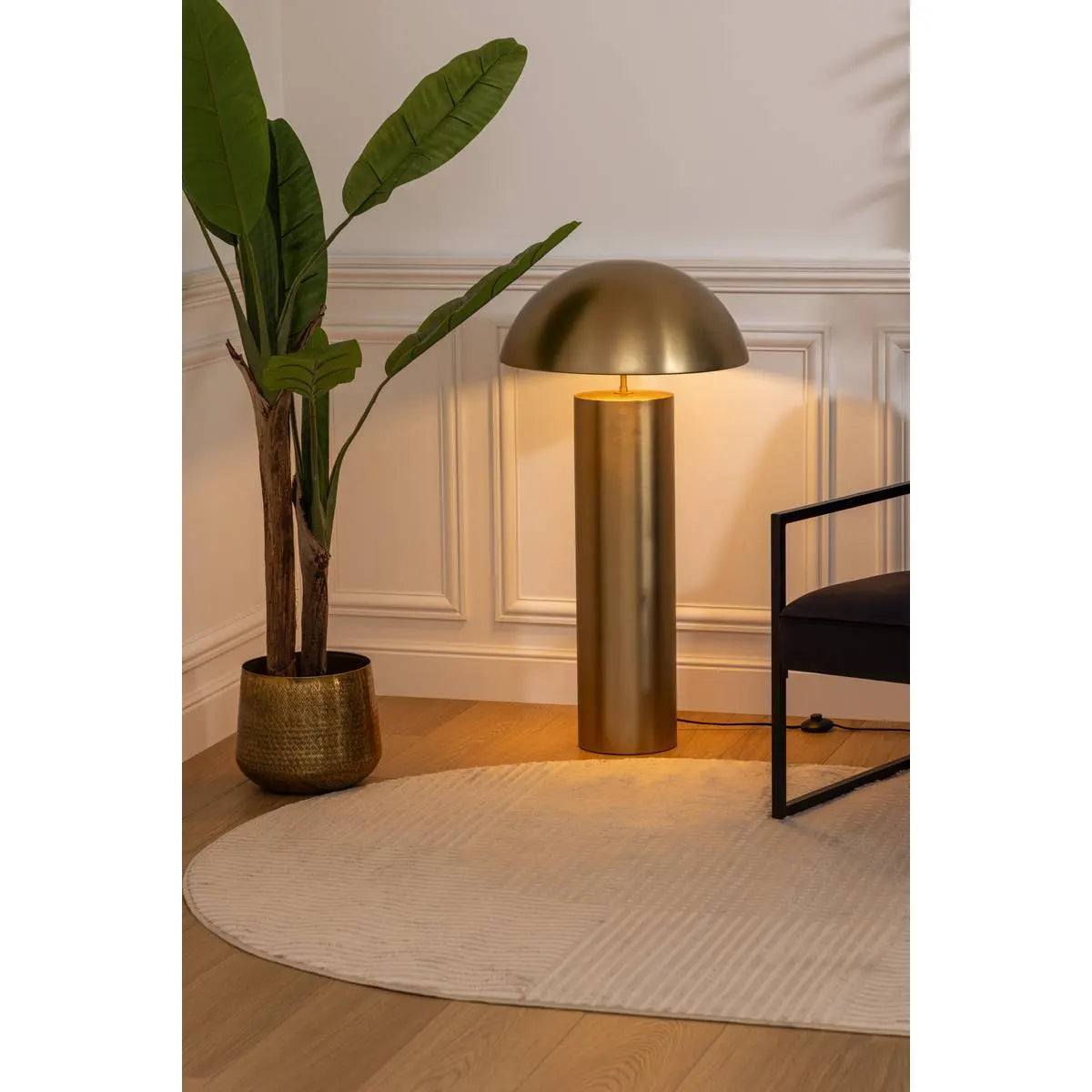 Лампион atmosphera Mushroom Cylinder, Метал, Златен, 97 cm