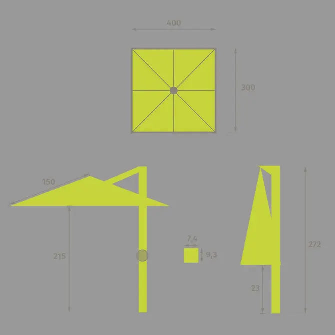 Градински чадър със странична стойка Hesperide Melhia, Накланящ се
