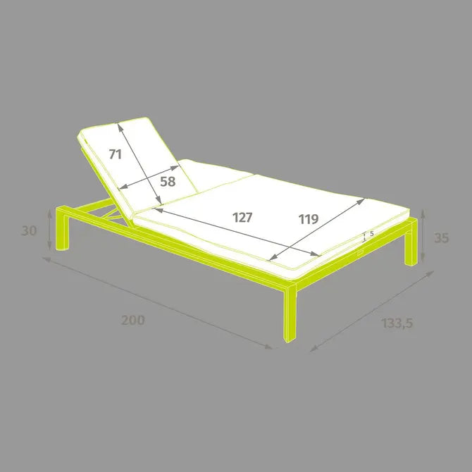 Двоен алуминиев шезлонг Hesperide Evasion