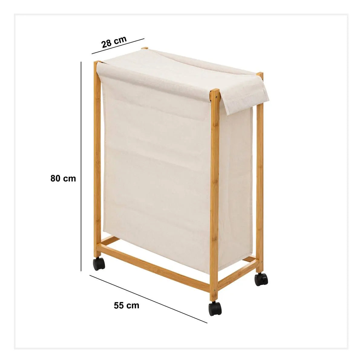 Кош за пране 5five Bambou, На колела, 52 l