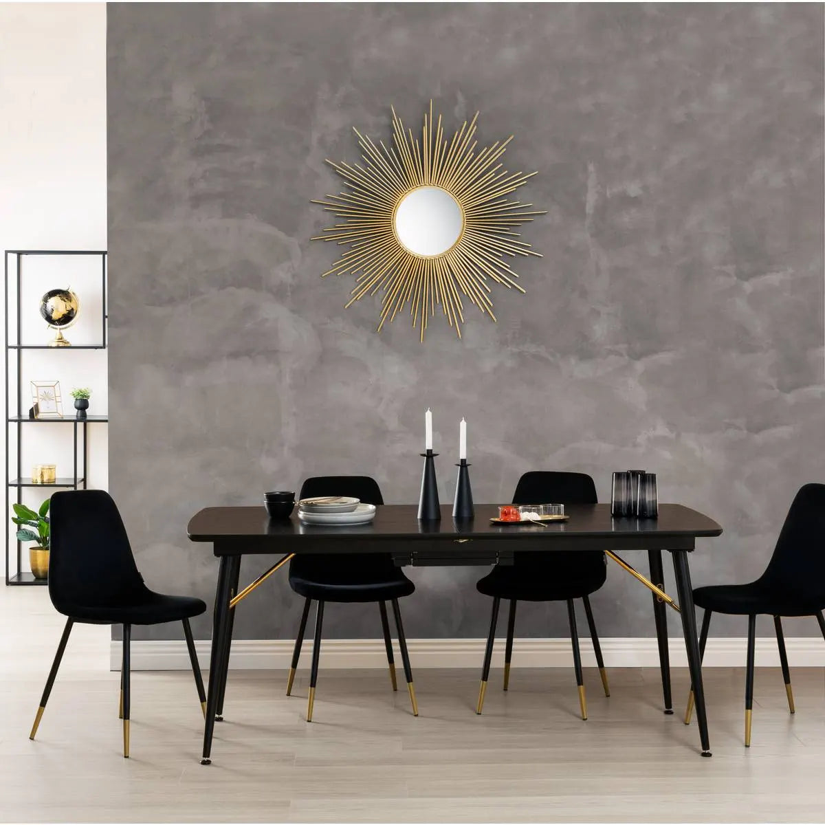 Свещник atmosphera Aut, Метал, Черен, 24 cm, 2 бр