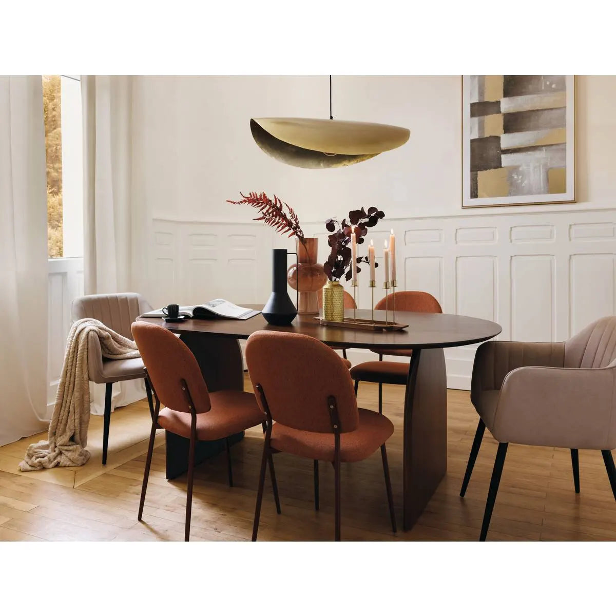 Свещник atmosphera Margy, Метал, Златен, 20 cm