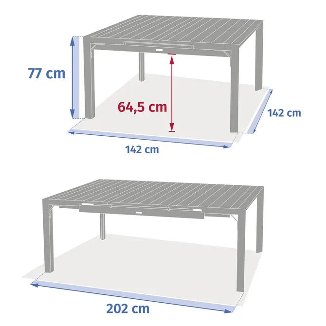 Градинска квадратна маса Hesperide Evasion, 10 места