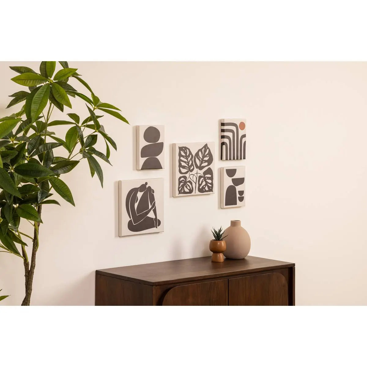 Картина с рамка atmosphera Cynthia, Абстрактен принт, Комплект 5