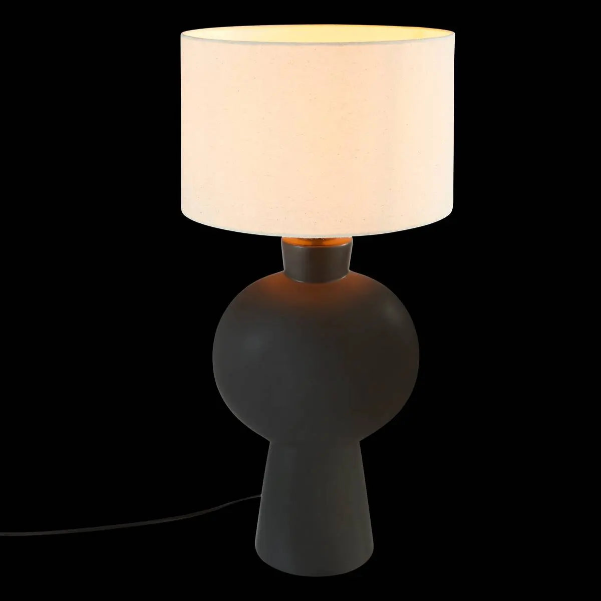 Настолна лампа atmosphera Yulia, Височина 59 см, Черна керамика