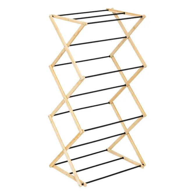 Сушилник за дрехи 5five Black Bamboo Accordion, Бамбук Бежов, 7 m