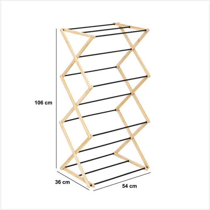 Сушилник за дрехи 5five Black Bamboo Accordion, Бамбук Бежов, 7 m