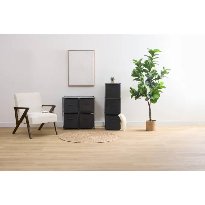 Рафт 5five Mix'n Modul, 4 отделения и 4 кутии за съхранение, 68 x 34 x 67 cm, Черен