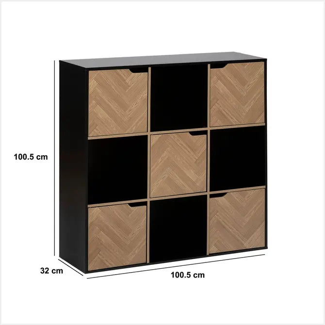 Рафт 5five Mix'n Door Chevrons, 9 отделения, Черен