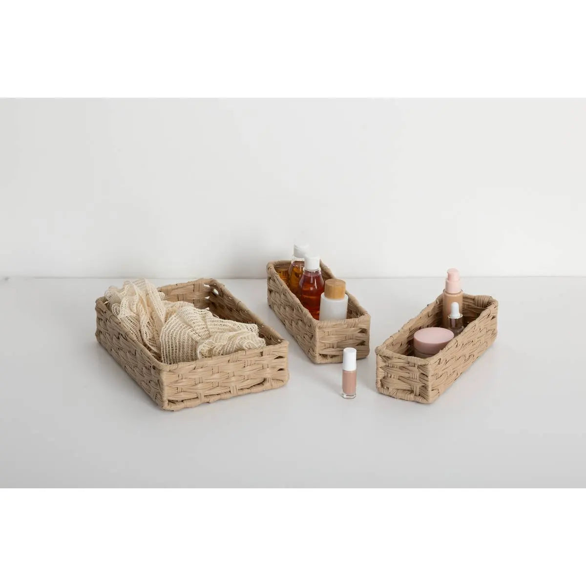 Комплект от 3 коша за съхранение 5five Tresse, PE, Ниски, Бежови