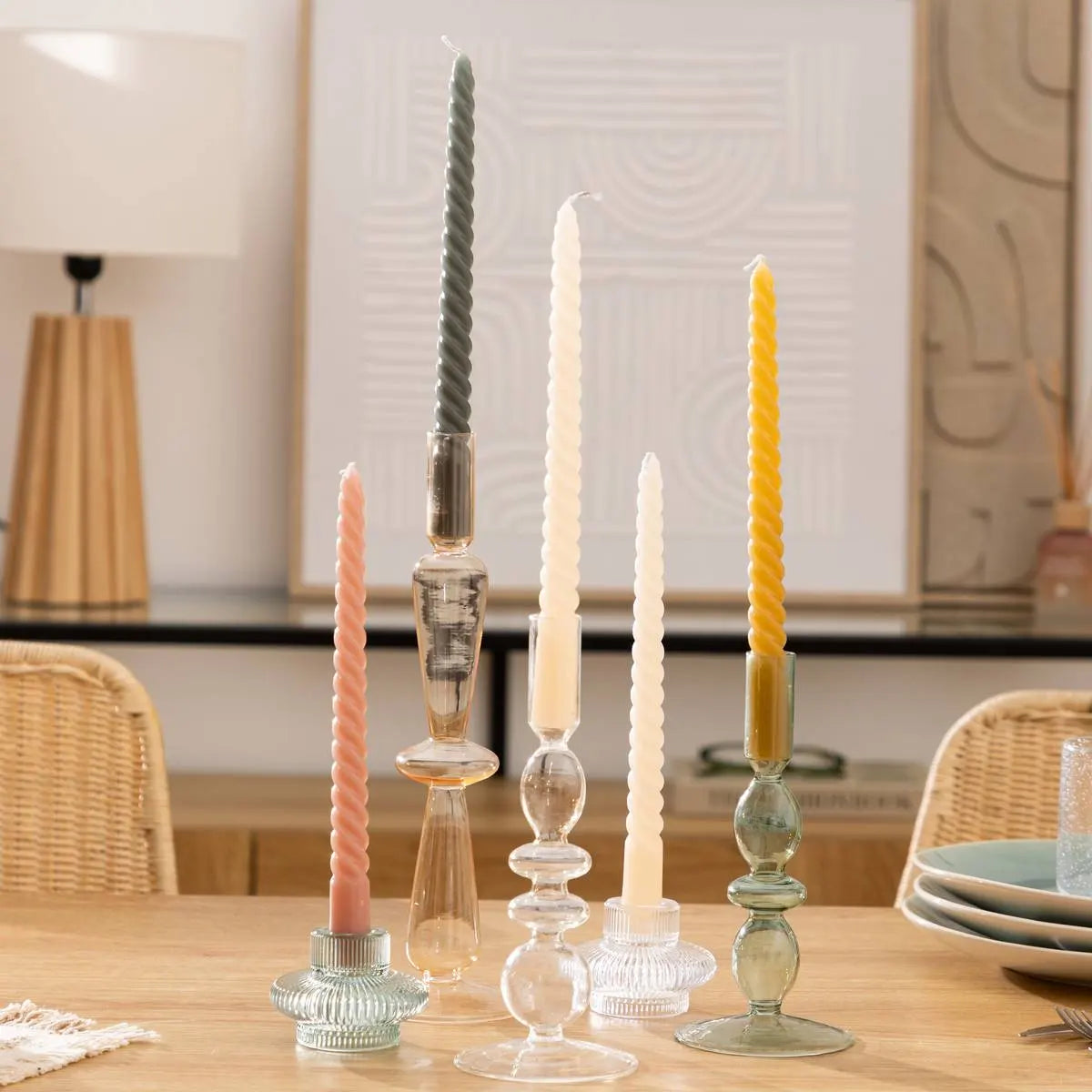 Свещи без аромат atmosphera Hugo, 25 cm, 4 бр