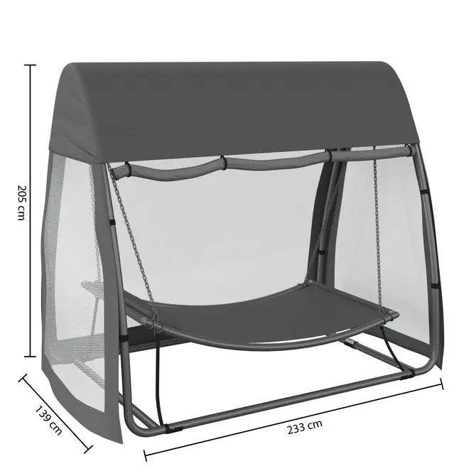 Градинска люлка Hesperide Trinidad, С комарник, Цвят Шисти