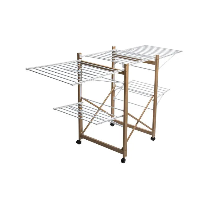 Сушилник за дрехи 5five Wood Effect с 4 колела, Метал Дървесен ефект, 27 m