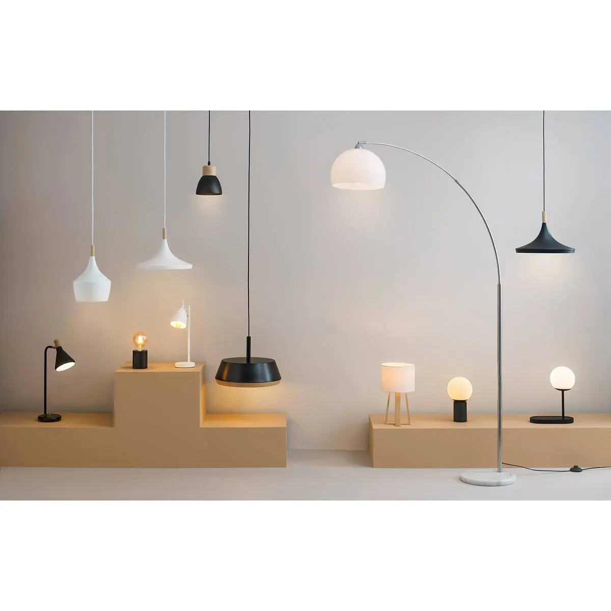 Лампион atmosphera Geda, Метал, Бял, 185 cm