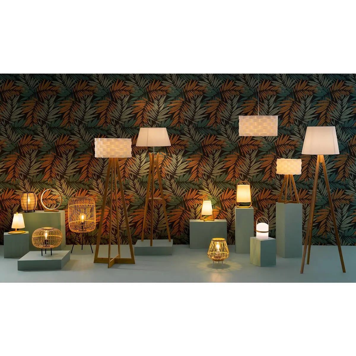 Лампион atmosphera Bahi, Бамбук, Бял, 160 cm