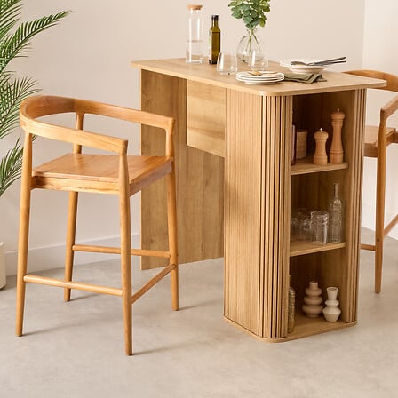 Бар стол atmosphera Miyako, 70 см, Тиково дърво