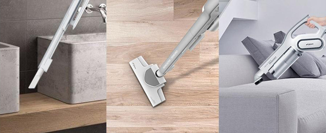 Вертикална прахосмукачка Deerma DX700 2-in-1, 75dB, Капацитет 0.8 л, Мощност 600W, Бял