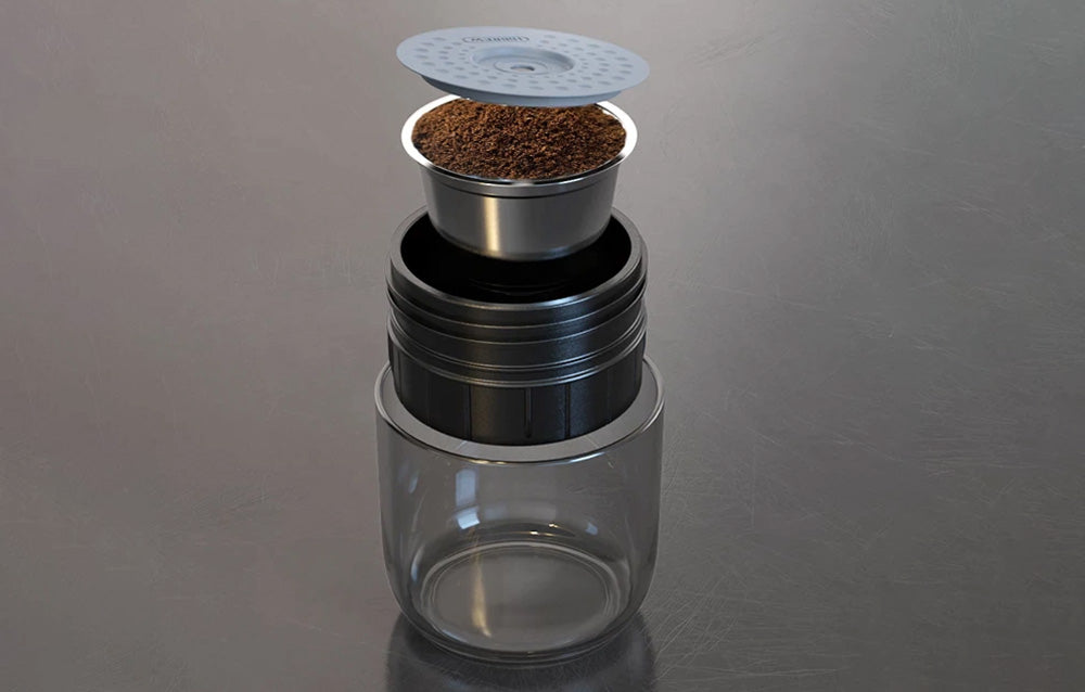 Преносима 3в1 кафемашина HiBREW H4A-premium с адаптер и калъф за пренасяне, 80W, 15 бара, Черен