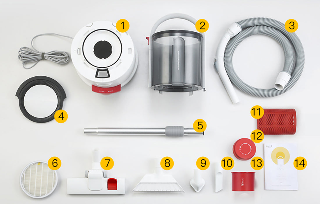 Мултифункционална прахосмукачка Xiaomi Deerma TJ200, 800W, 18kPa, 6 л контейнер, 3.5 л резервоар, Бял