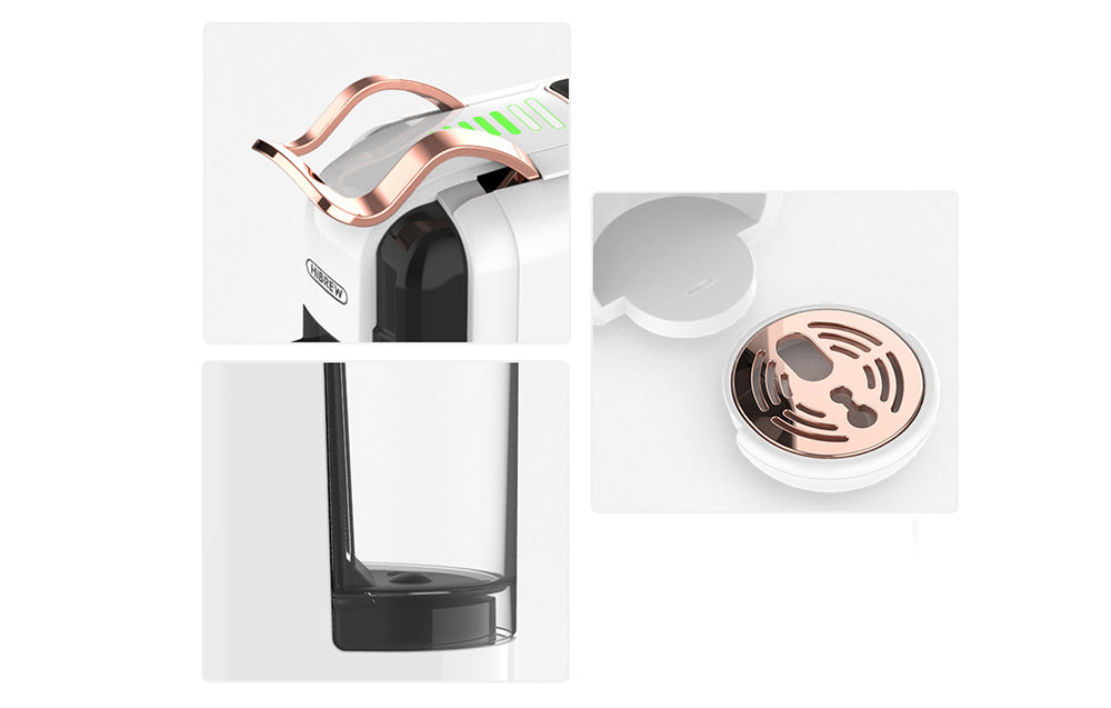 Мултифункционална 5 в 1 Еспресо Кафемашина Hibrew за мляно кафе, капсули Nespresso, Dolce Gusto, Lavazza, Ese pods, K-cup, 1450 w, 19 bar, Бял