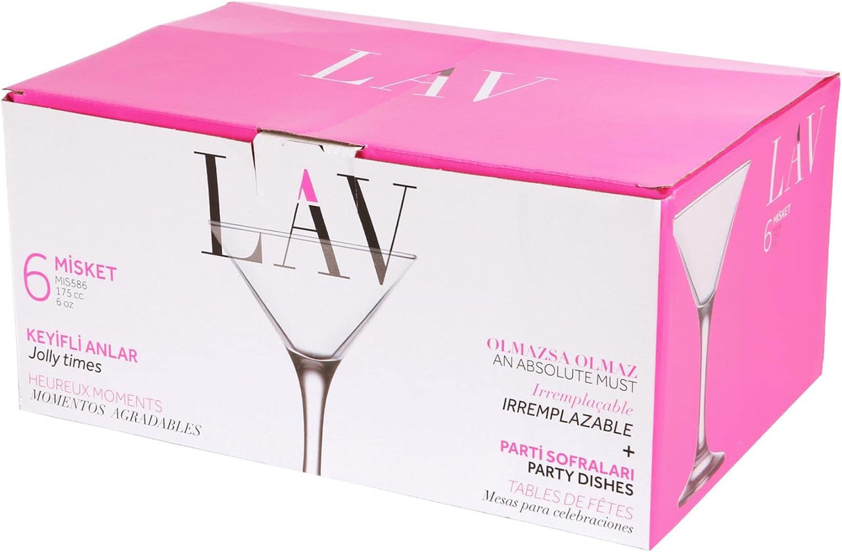 Сет чаши за мартини LAV Misket, 175 мл, 6 бр