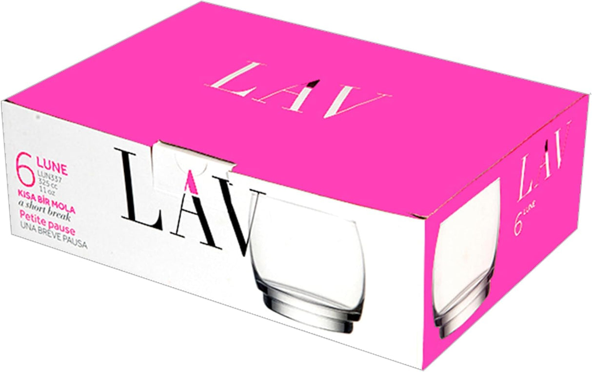 Сет чаши за уиски LAV Lune, 325 мл, 6 бр