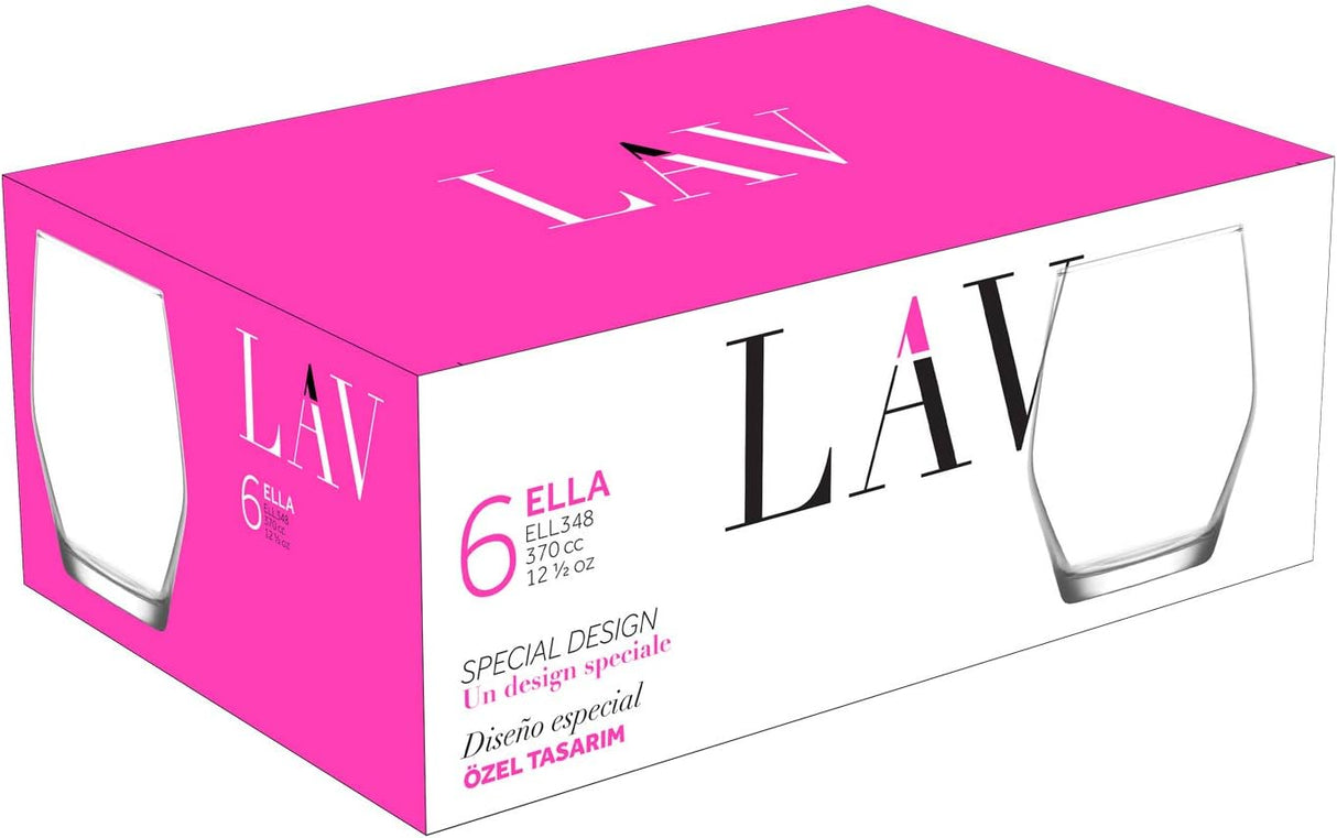 Сет чаши за уиски LAV Ella, 370 мл, 6 бр