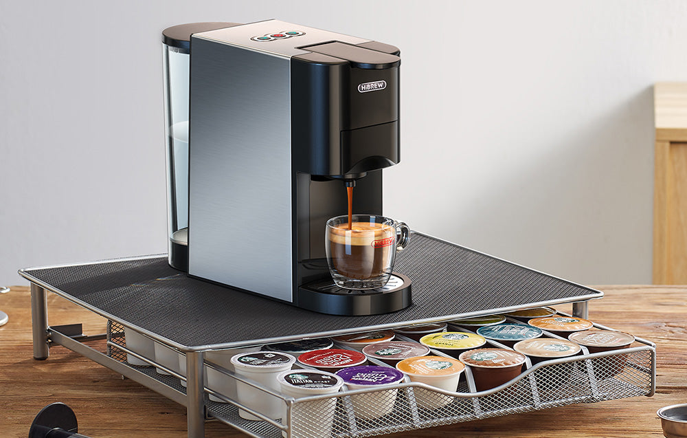 Кафемашина Hibrew H3A 4в1 за капсули и мляно кафе, 19 bar, 1450W, Черен