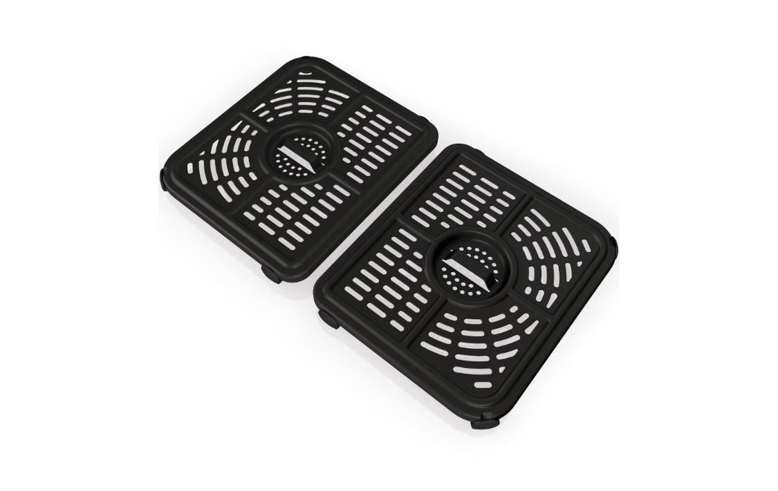 Фритюрник с горещ въздух Ninja Flex Drawer AF500EU, Капацитет за храна 2 кг, 2470 W, Температурен диапазон 40 - 240 °C, Две зони за готвене, 7 програми, Черен