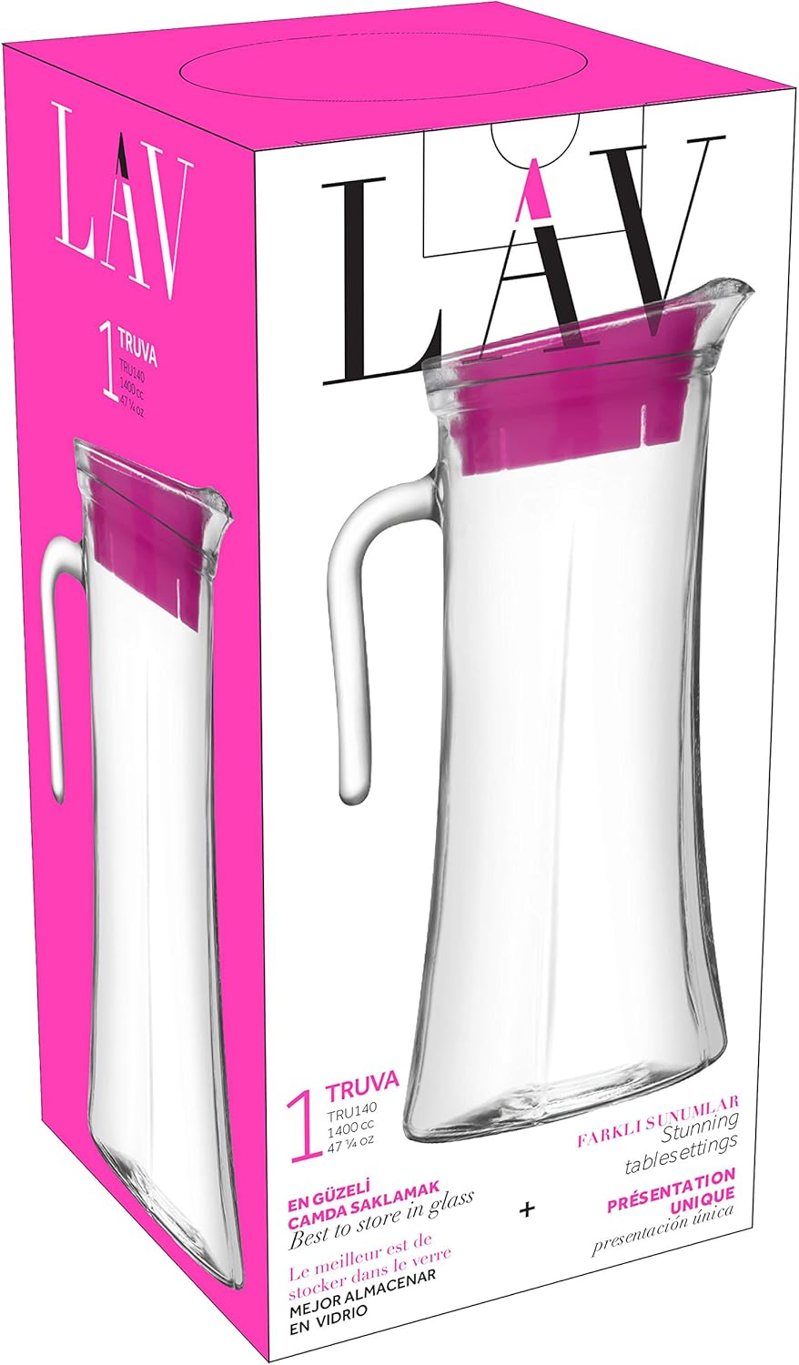 Cană de sticlă LAV Truva, 1400 ml