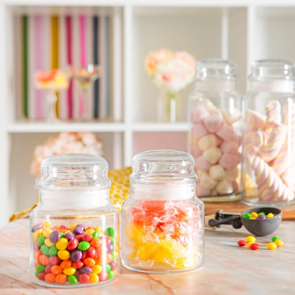 Стъклен буркан с капак за съхранение LAV Sera, 635 мл, 2бр