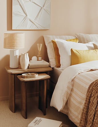 Помощна маса atmosphera Jivan, Травертин,Акация, 2 бр