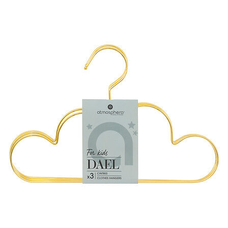 Детски закачалки atmosphera Cloud, Златист, 3 бр