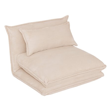 Разтегателен фотьойл atmosphera Elois, Кадифе, Слонова кост