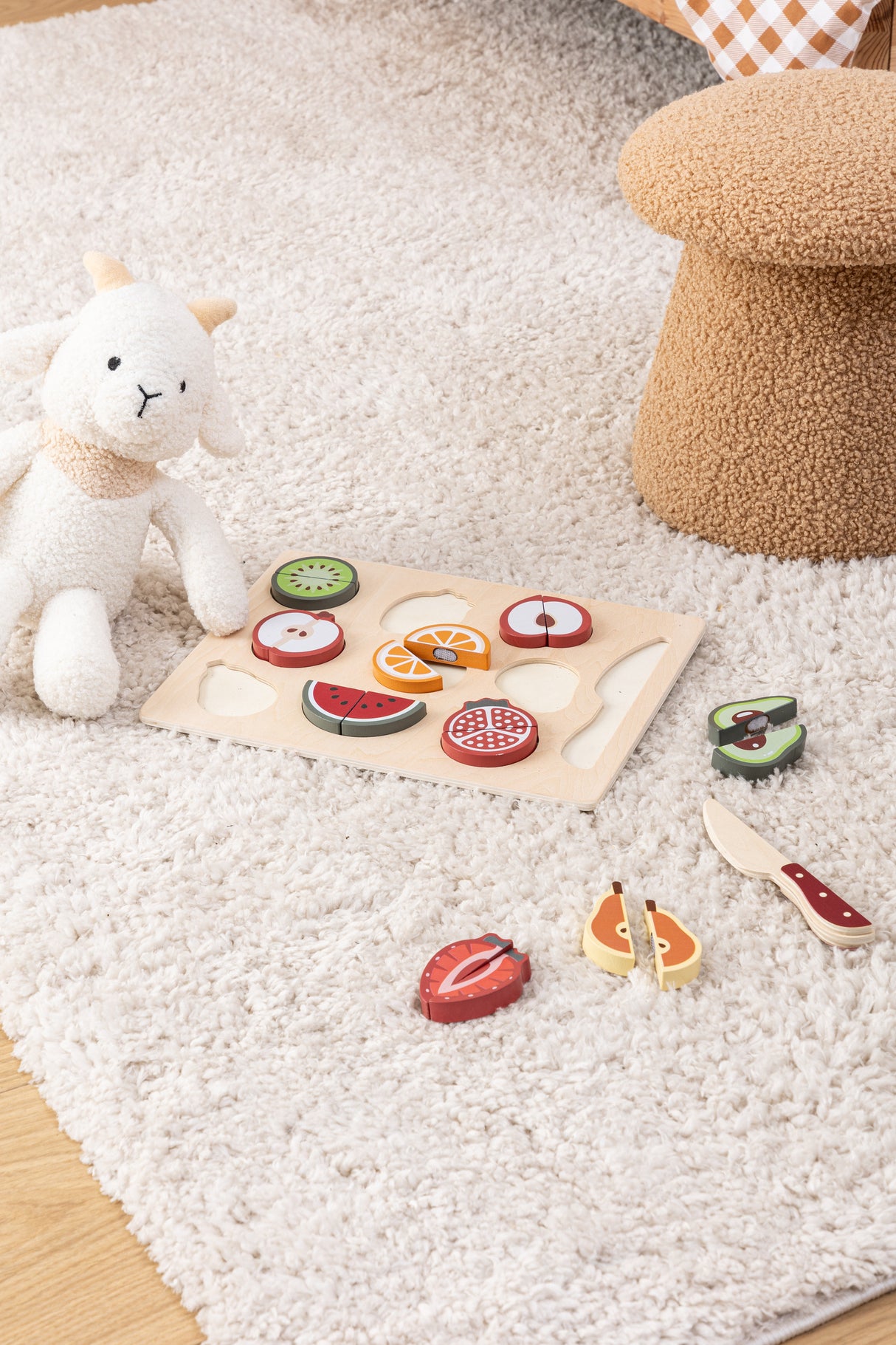 Детска дървена играчка с плодове Poty ,30x22 см MDF