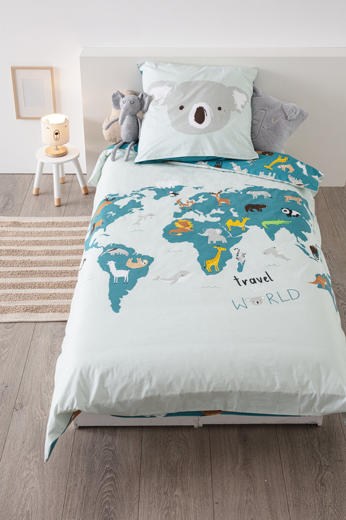 Детско двулицево спално бельо atmosphera World, 140x200 cm, Памук