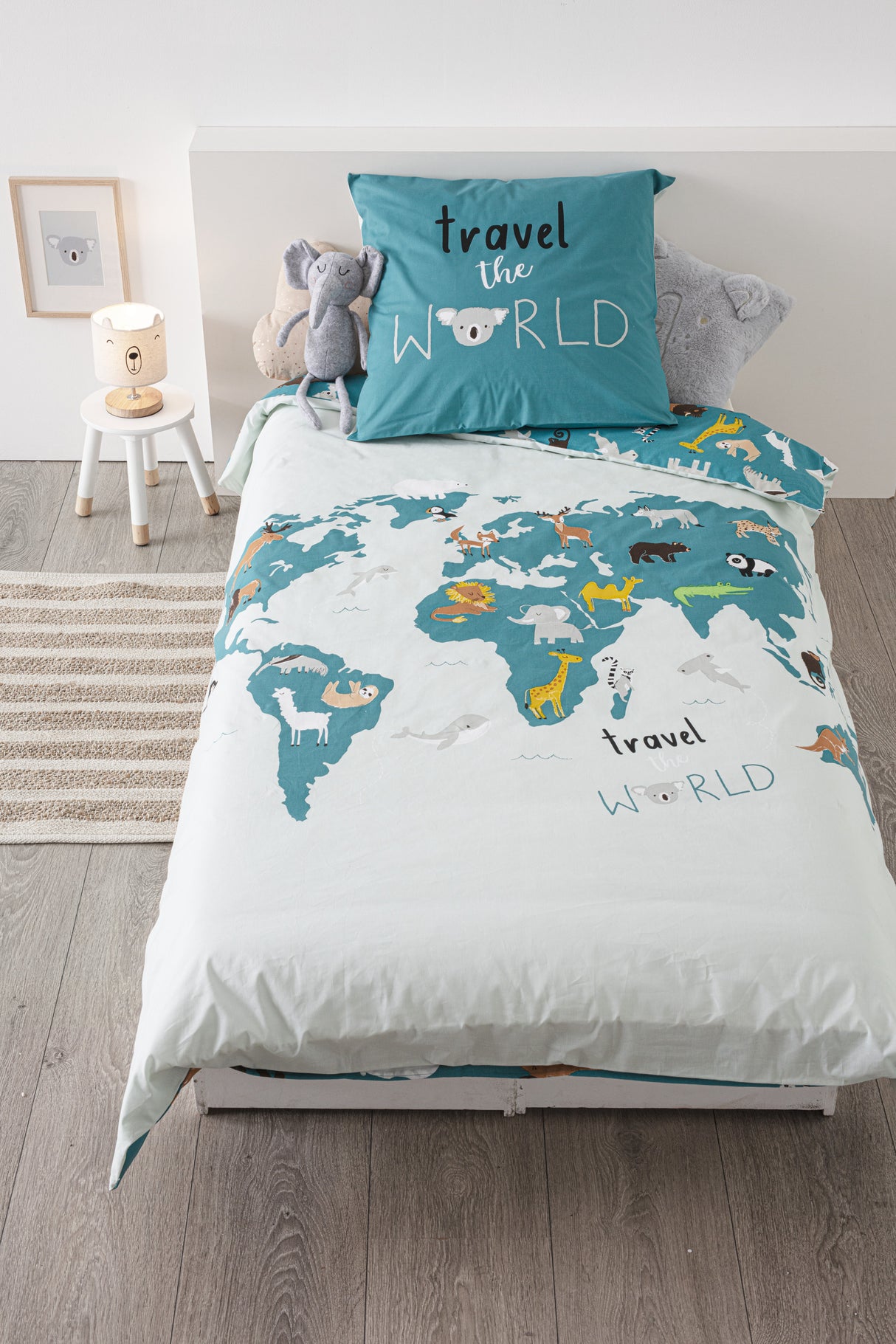 Детско двулицево спално бельо atmosphera World, 140x200 cm, Памук