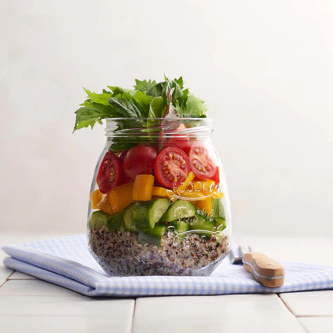 Стъклен буркан с капачка LAV Tasty, 550 мл, 12 бр