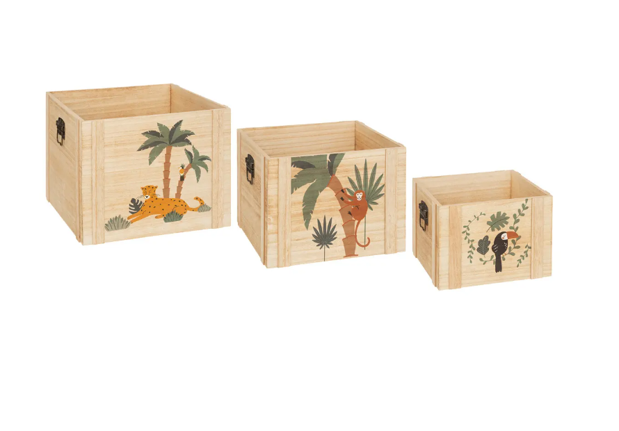 Сет детски кошове Аtmosphera Jungle, Дърво, 3 бр.