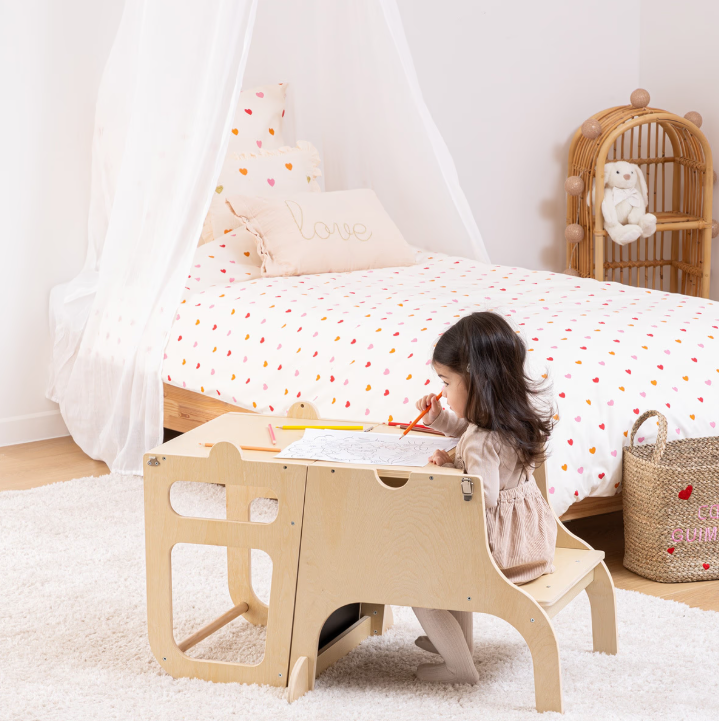 Обучителна монтесори кула-бюро 3в1 atmosphera Alba, Дърво