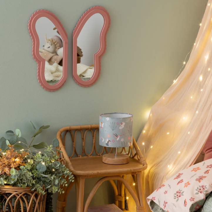 Комплект 2 огледала пеперуда Anna, MDF, Розов